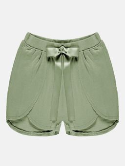 KiddoPanti - Girls Grey Over Lap Bow With Shorts