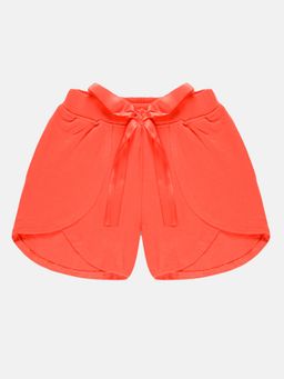 KiddoPanti - Girls Coral Over Lap Bow With Shorts