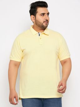 Club York - Light Yellow Polo Solid Plus Size T-Shirt
