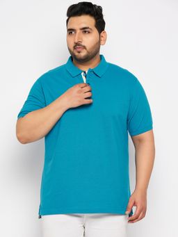 Club York - Blue Polo Solid Plus Size T-Shirt