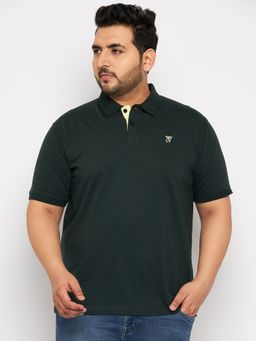 Club York - Olive Polo Solid Plus Size T-Shirt
