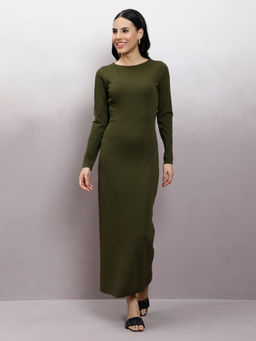 AAREIN - Olive Bodycon Maxi Dress