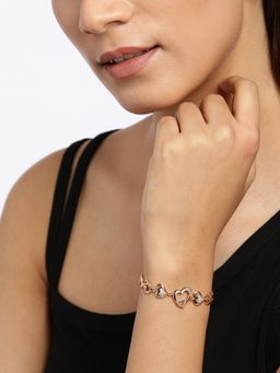 Blueberry - Gold Plated Heart Stone Detailing Bracelet