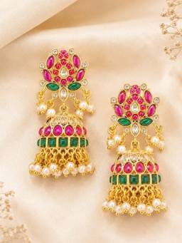 Fabula - Pink Lotus Jhumka Earrings