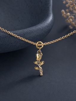 Fabula - Rose Shape Charm Delicate Gold Tone Fashion Anklet