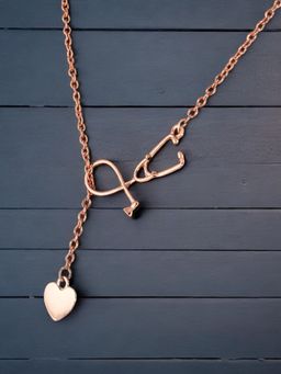 Fabula - Gold Tone Love Doctor Lariat Fashion Necklace