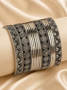 OOMPH - Oxidised Silver Bangle (Pack Of 13) (2.6)