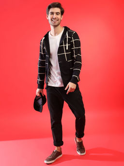 Campus Sutra - Full Sleeve Men Checkered Casual Sweatshirt