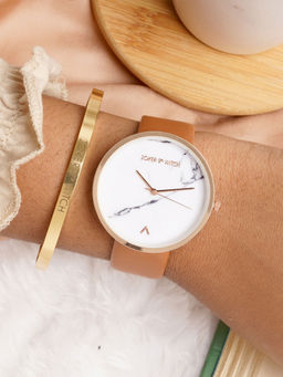 Joker and Witch - Joker & Witch Caramel Custard Watch Bracelet Stack For Women (Pack of 2) (JWBS360)