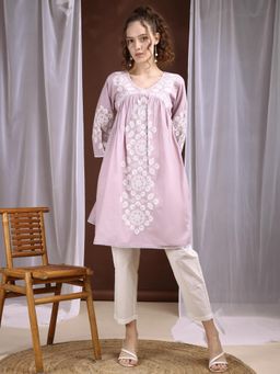 Tikhi Imli - Lavender Thread Embroidered Alia Cut Co-Ord (Set of 2)