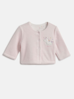 Chicco - Girls Pink Embroidered Reversible Cardigan