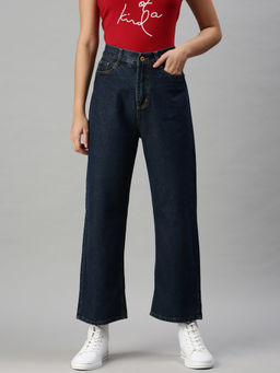 SHOWOFF - Women's Casual Wide Leg High-rise Blue Jeans