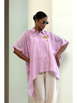 EEDA - Asymmetrical Rose Shirt - Lavender