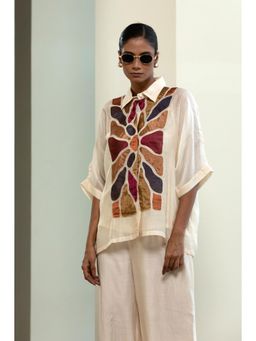 EEDA - Off White Full Patch Shirt With Slip - Off-White