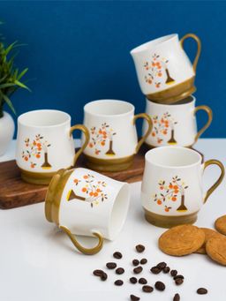 CLAY CRAFT - Fine Ceramic Adam Blossom Tea & Coffee Cup 200ml Brown