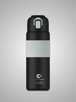CLAY CRAFT - Vacbott Vacuum Amber Double Walled 24 Hours Hot & Cold Water Bottle (700ml) Black