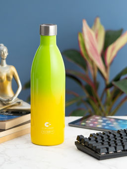 CLAY CRAFT - Vacbott Vacuum Gerald Double Walled 24 Hours Hot & Cold Water Bottle (1000ml) Yellow