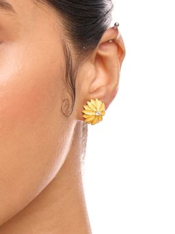 Ethnic Andaz - Sunny Yellow Flower Studs
