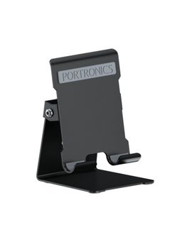 Portronics - Modesk 5 Universal Mobile & Tablet Holder Aluminium Body Stable Base Black