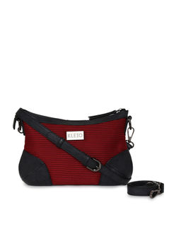 KLEIO - Classic Fabric and Pu Leather Light Weight Short & Long Sling for Women Girls Maroon