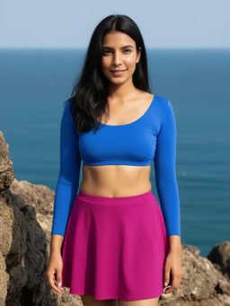 AOBA - Round Neck Top & Swim Skirt Multi-Color (Pack of 2)