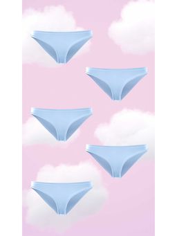 NeceSera - Supima Modal Full Coverage Bikini Nessies Airy Blue (Pack of 5)