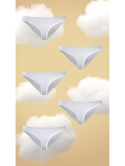 NeceSera - Full Coverage Bikini Cloudy White Supima Nessies (Pack of 5)