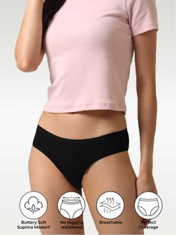 NeceSera - Midnight Black Supima Modal Full Coverage Bikini Nessies