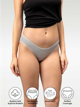 NeceSera - Plush Grey Supima Full Coverage Bikini Nessies