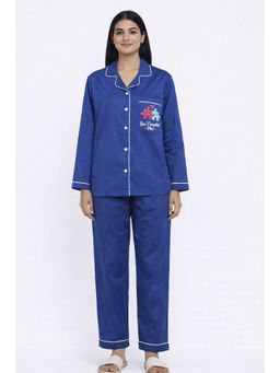 Shopbloom - You Complete Me Print Long Sleeve Womens Nightsuit