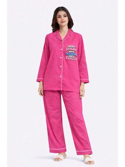 Shopbloom - Demure And Cutesy Print Long Sleeve Womens Nightsuit