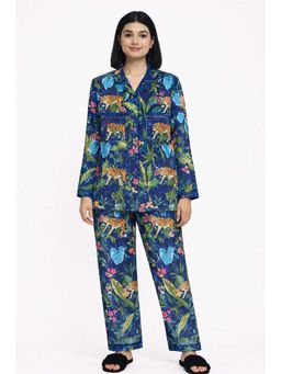 Shopbloom - Jungle Whisper Print Long Sleeve Womens Nightsuit