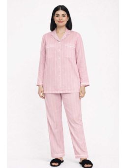Shopbloom - Pretty Stripe Print Long Sleeve Womens Nightsuit