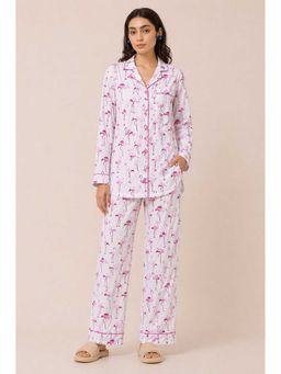 Shopbloom - Rosy Flamingo Sleepwear Print Long Sleeve Womens Nightsuit