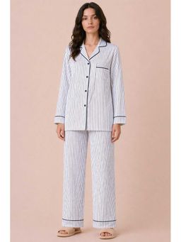 Shopbloom - Minimal Stripe Comfort Print Long Sleeve Womens Nightsuit