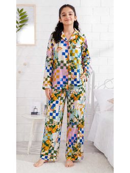 Shopbloom - Sunny Citrus Pyjama Print Long Sleeve Womens Nightsuit