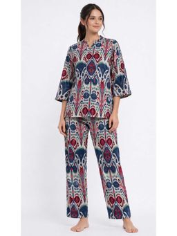 Shopbloom - Boho Ikat Comfort 3/4Th Sleeve Womens Nightsuit