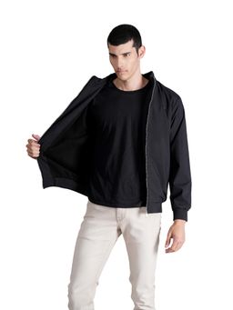Cantabil - Men Black Solid Full Sleeves Casual Jacket