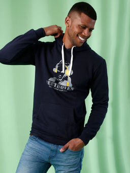Campus Sutra - Men Printed Full Sleeve Stylish Casual Hooded Sweatshirts