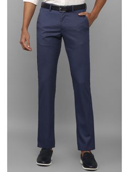 Allen Solly - Men Navy Slim Fit Textured Casual Trousers