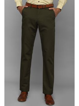 Allen Solly - Men Green Custom Fit Solid Formal Trousers