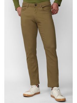 Peter England - Men Brown Solid Super Slim Fit Casual Trousers