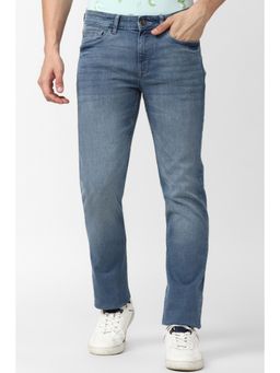 Simon Carter - Mens Blue Solid Slim Fit Jeans