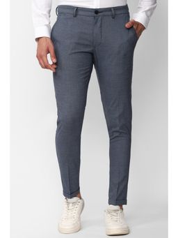 Simon Carter - Mens Grey Textured Slim Fit Casual Trousers
