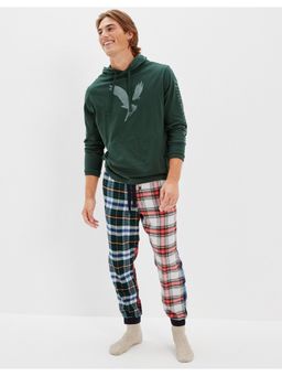 American Eagle - Men Multi-Colored Patchwork Flannel Joggers