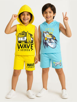 Kuchipoo - Boys Regular Fit Cotton Multi-Color T-shirts and Shorts (Pack of 3)