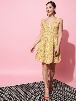 Trend Arrest - Yellow Printed Dress