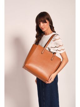 THE GUSTO - Beyond Plus Tote Bag with Zipper -Tan (M)