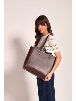 THE GUSTO - Beyond Plus Tote Bag with Zipper -Brown (M)