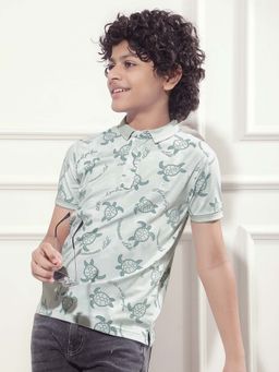 CRIMSOUNE CLUB - Boy Blue Printed Polo T-Shirt